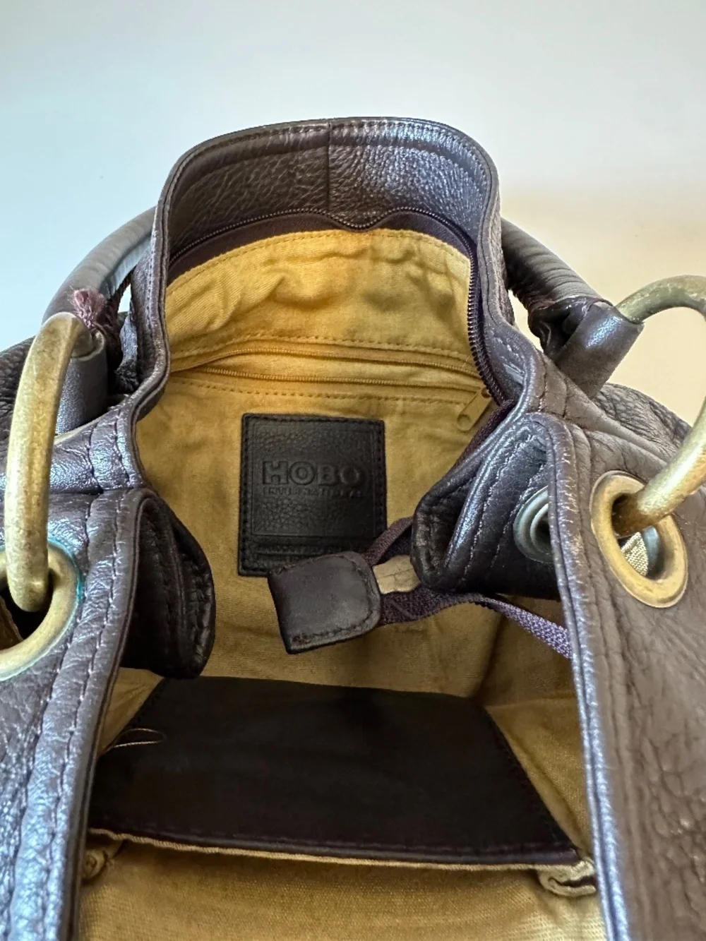 Hobo Brown Leather Shoulder Bag